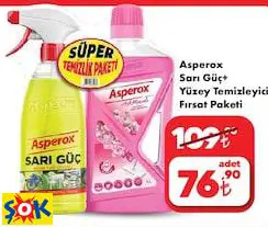 ASPEROX SARI GÜÇ+ YÜZEY TEMİZLEYİCİ FIRSAT PAKETİ ASPEROX SARI GÜÇ+ YÜZEY TEMİZLEYİCİ FIRSAT PAKETİ